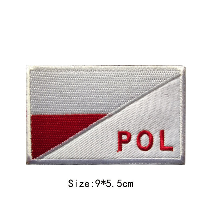 Poland Flag 'POL' Embroidered Velcro Patch