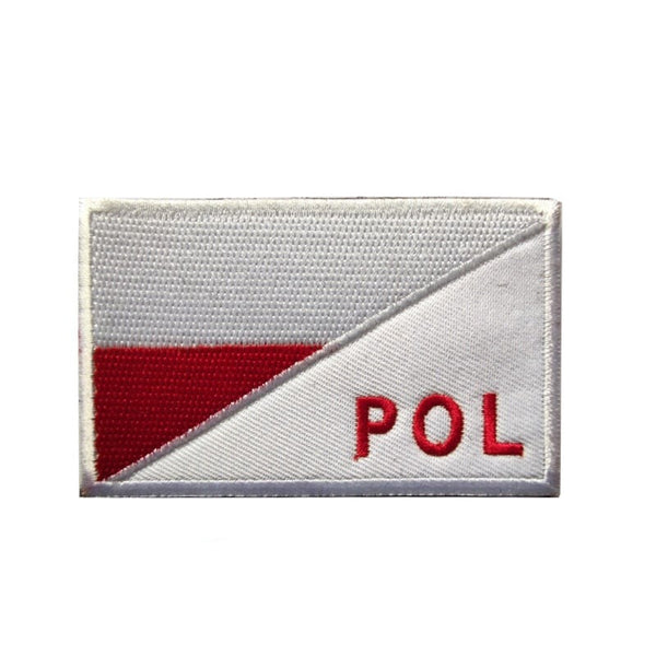 Poland Flag 'POL' Embroidered Velcro Patch