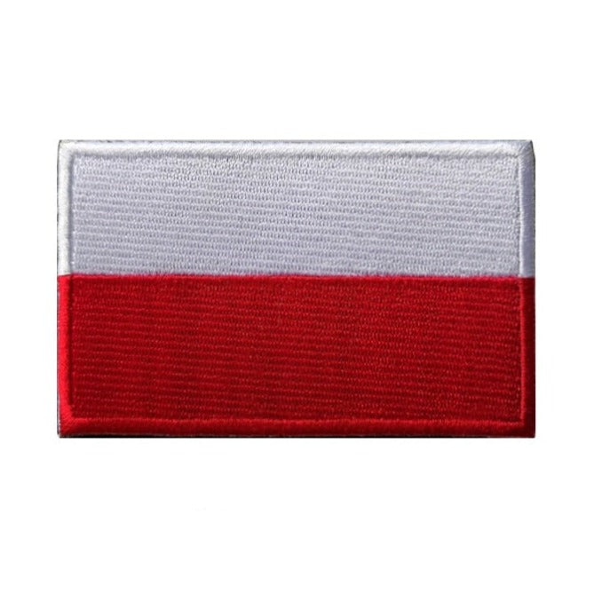 Poland Flag Embroidered Velcro Patch