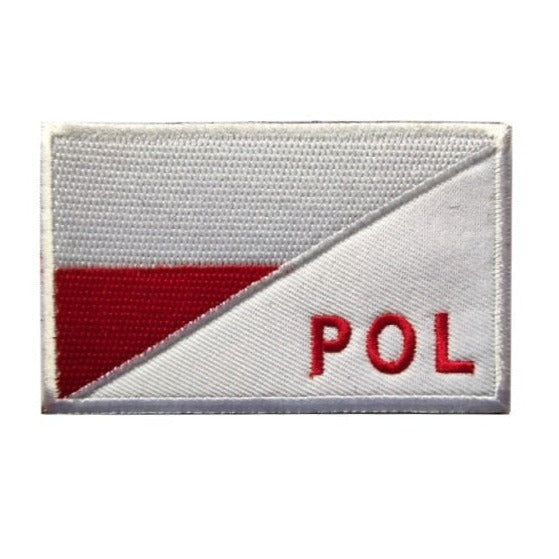 Poland Flag 'POL' Embroidered Velcro Patch