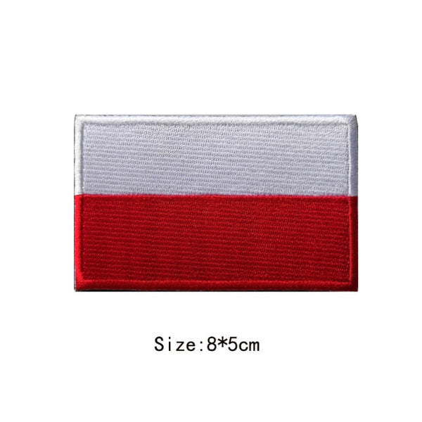 Poland Flag Embroidered Velcro Patch