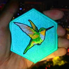 Cool 'Hummingbird' Embroidered Velcro Patch