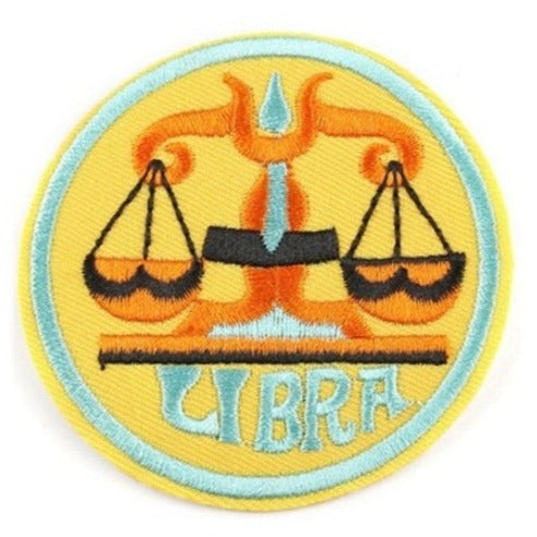 Zodiac Sign 'Libra' Embroidered Patch