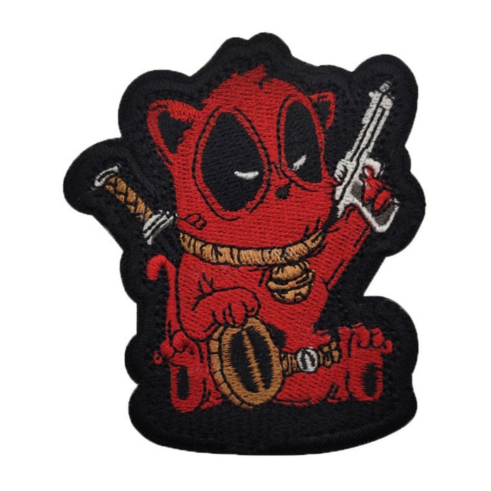 Cat x Deadpool Embroidered Velcro Patch