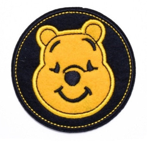 1.25X1.75 Pooh & Piglet hug Embroidered IRON ON PATCH / Sew On Cutie  Winnie Disney badge pig on honey hunny pot hug teddy bear best friends
