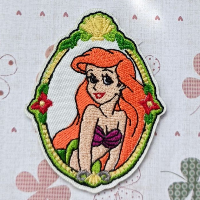 The Little Mermaid 'Ariel | Round Mirror' Embroidered Patch