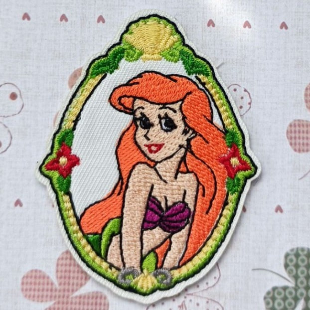 The Little Mermaid 'Ariel | Round Mirror' Embroidered Patch