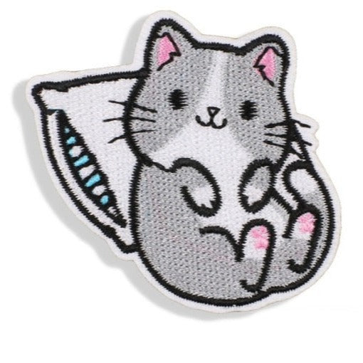 Cute Cat 'Chillin | Leaning | Pillow' Embroidered Patch