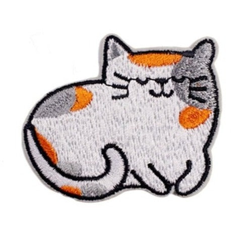 Cute Cat 'Relaxing' Embroidered Patch