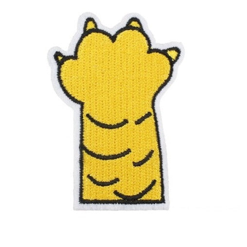 Cute 'Cat Paw | Yellow' Embroidered Patch