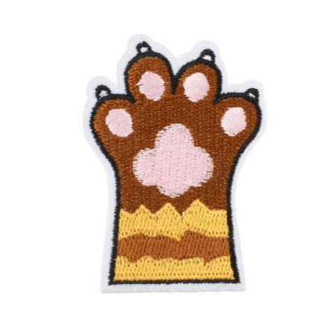 Cute 'Cat Paw | Orange Stripes' Embroidered Patch