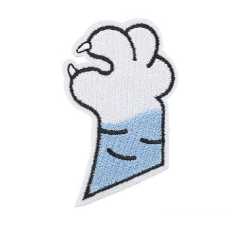 Cute 'Cat Paw | Blue White' Embroidered Patch