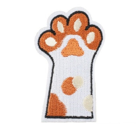 Cute 'Cat Paw | Brown Dots' Embroidered Patch