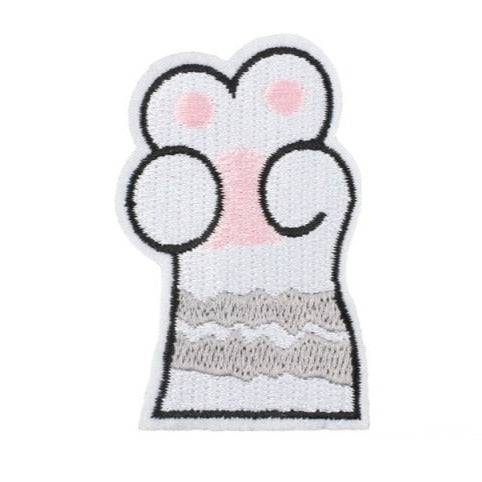 Cute 'Cat Paw | Gray Stripes' Embroidered Patch