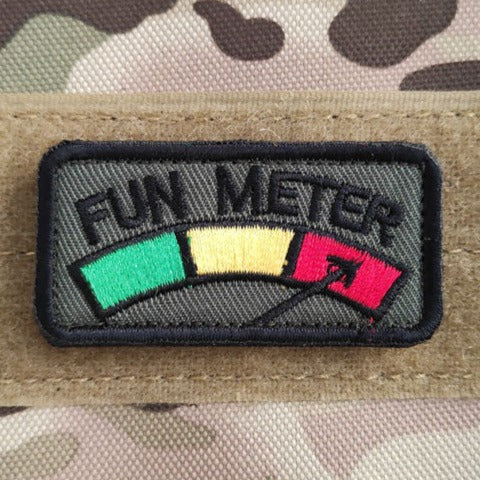 Cool 'Fun Meter 2.0' Embroidered Velcro Patch