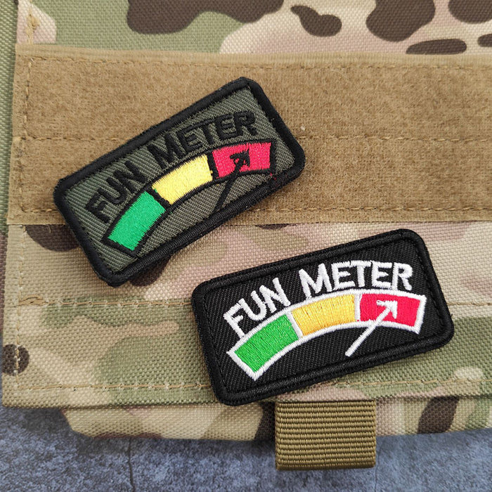 Cool 'Fun Meter 2.0' Embroidered Velcro Patch