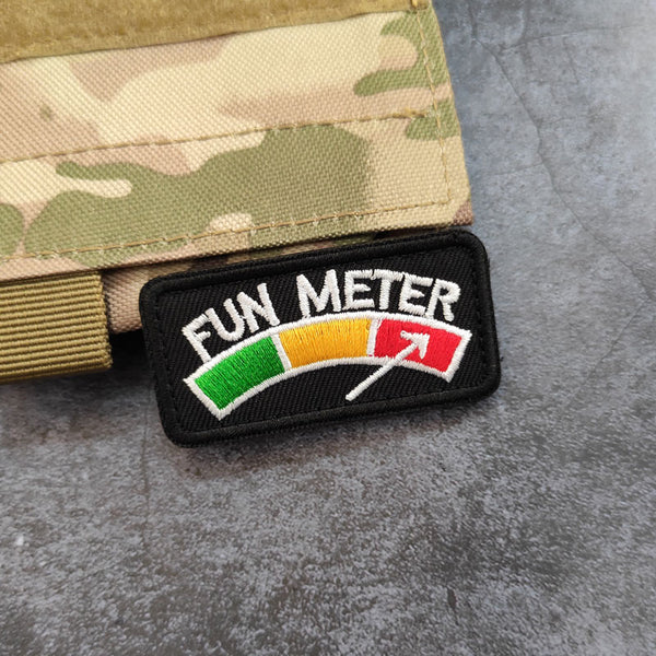 Cool 'Fun Meter 1.0' Embroidered Velcro Patch