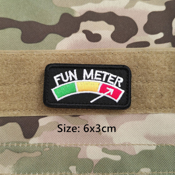 Cool 'Fun Meter 1.0' Embroidered Velcro Patch