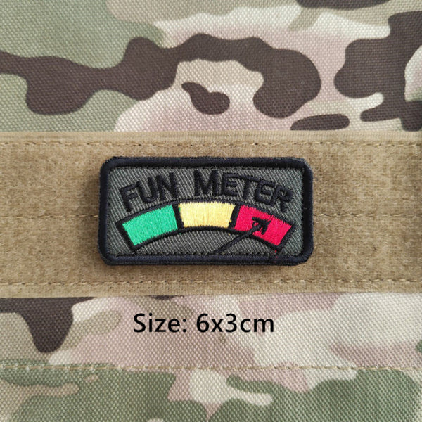 Cool 'Fun Meter 2.0' Embroidered Velcro Patch