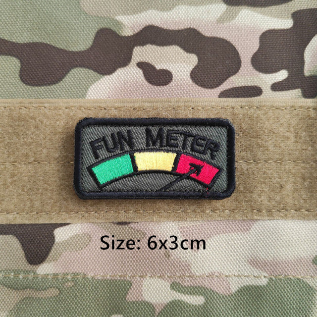 Cool 'Fun Meter 2.0' Embroidered Velcro Patch — Little Patch Co