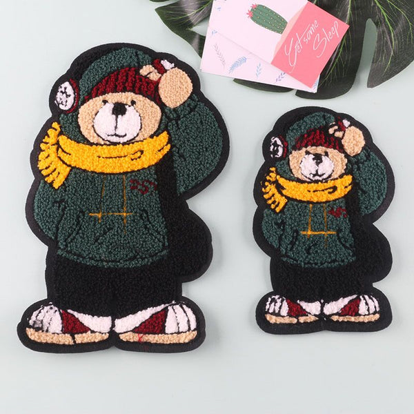 Cute 'Small Teddy Bear | Sweater & Hat' Embroidered Patch