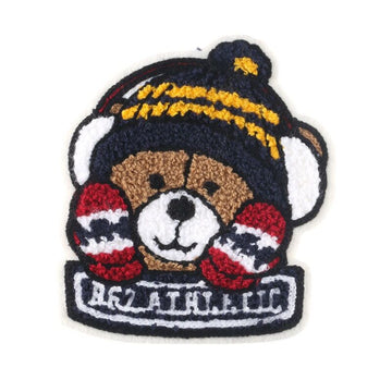 Cute 'Small Teddy Bear | Athletic | Head' Embroidered Patch