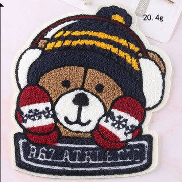 Cute 'Big Teddy Bear | Athletic | Head' Embroidered Patch