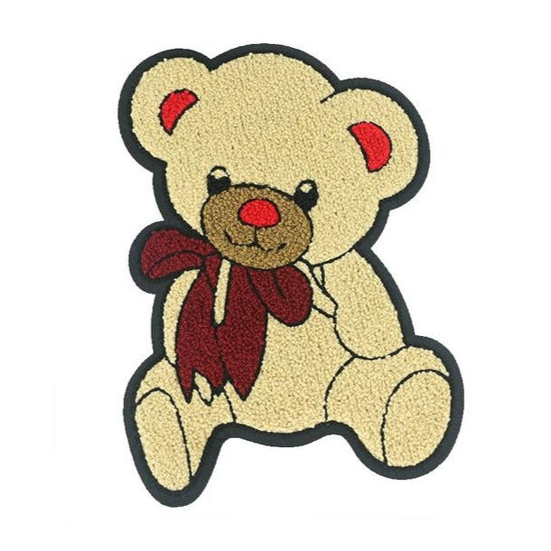Cute 'Big Teddy Bear | Ribbon' Embroidered Patch