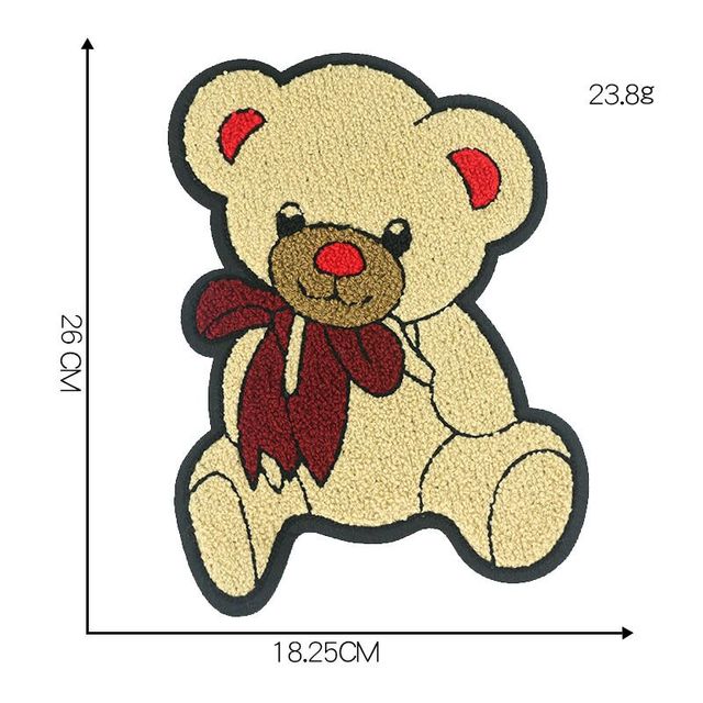 Cute 'Big Teddy Bear | Ribbon' Embroidered Patch