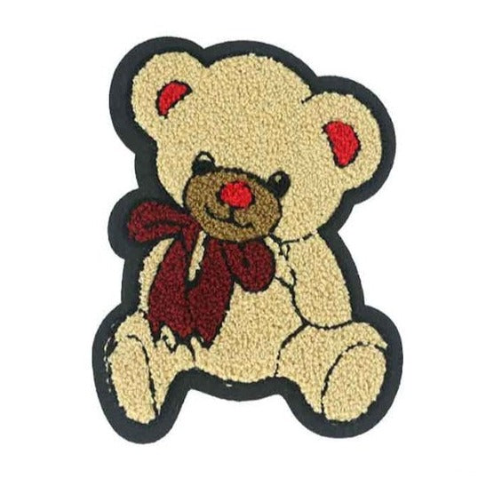 Cute 'Small Teddy Bear | Ribbon' Embroidered Patch