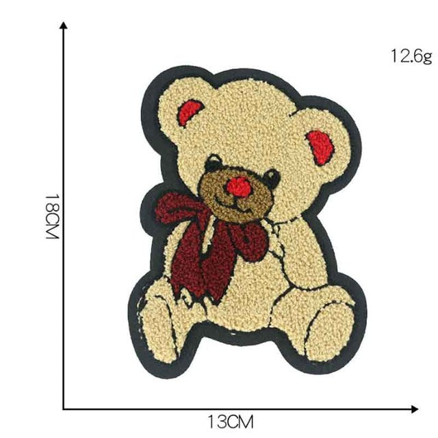 Cute 'Small Teddy Bear | Ribbon' Embroidered Patch