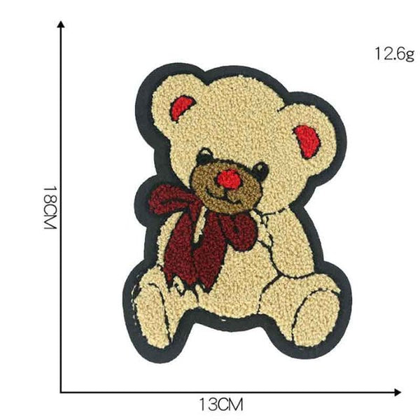 Cute 'Small Teddy Bear | Ribbon' Embroidered Patch