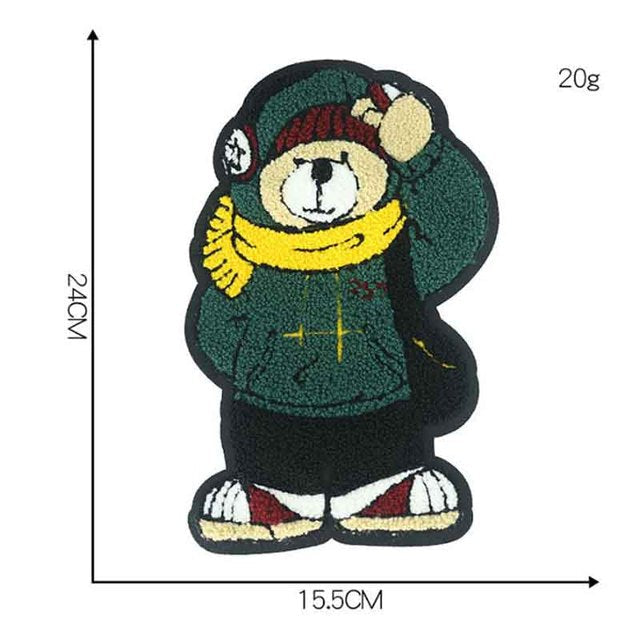 Cute 'Big Teddy Bear | Sweater & Hat' Embroidered Patch
