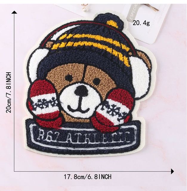 Cute 'Big Teddy Bear | Athletic | Head' Embroidered Patch