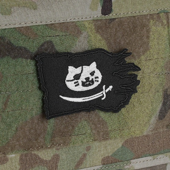 Pirate 'Pirate Cat Flag | Cutlass' Embroidered Velcro Patch