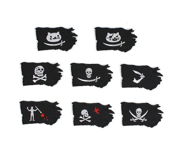 Pirate 'Jack Sparrow Flag' Embroidered Velcro Patch