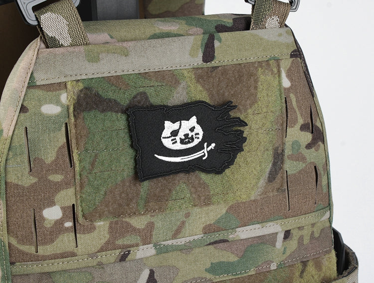 Pirate 'Pirate Cat Flag | Cutlass' Embroidered Velcro Patch