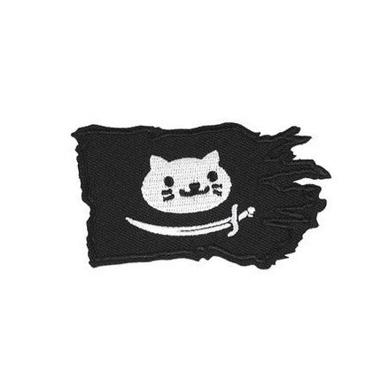 Pirate 'Smiling Cat Flag | Cutlass' Embroidered Velcro Patch