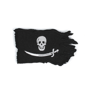 Pirate 'Bartholomew Roberts Flag' Embroidered Velcro Patch