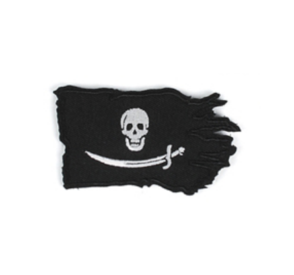 Pirate 'Bartholomew Roberts Flag' Embroidered Velcro Patch