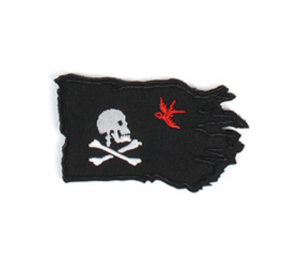 Pirate 'Jack Sparrow Flag' Embroidered Velcro Patch