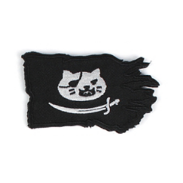 Pirate 'Pirate Cat Flag | Cutlass' Embroidered Velcro Patch