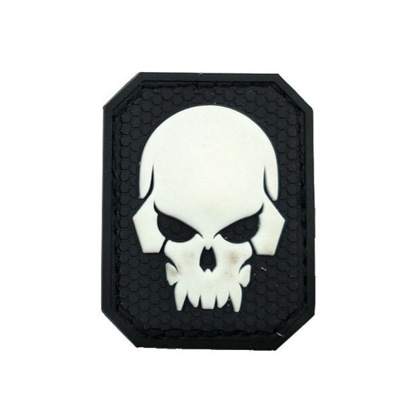 Skull Demon 'Night Luminous Skull Black' PVC Rubber Velcro Patch