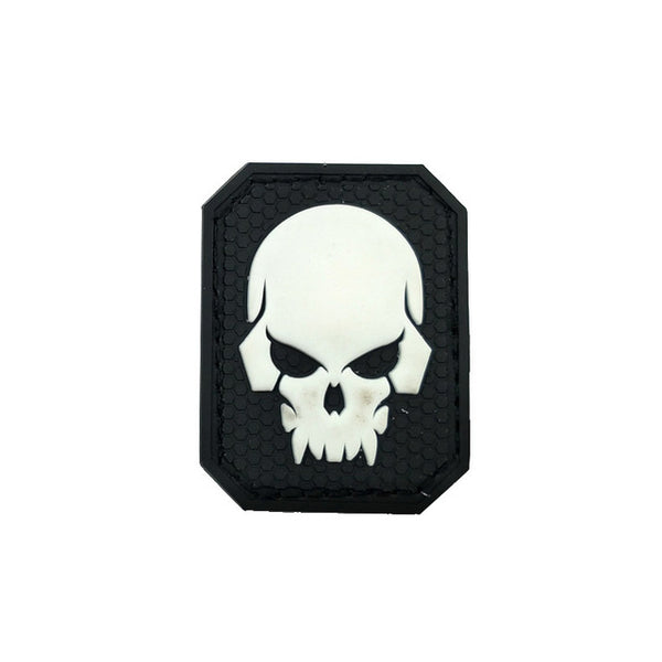 Skull Demon 'Night Luminous Skull Black' PVC Rubber Velcro Patch