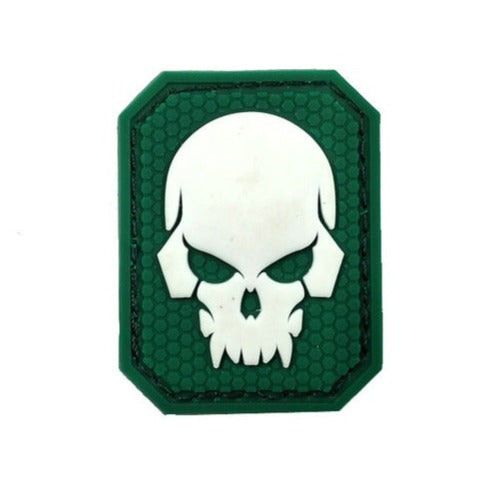 Skull Demon 'Night Luminous Skull Green' PVC Rubber Velcro Patch