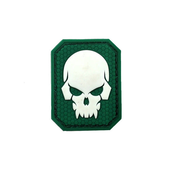 Skull Demon 'Night Luminous Skull Green' PVC Rubber Velcro Patch