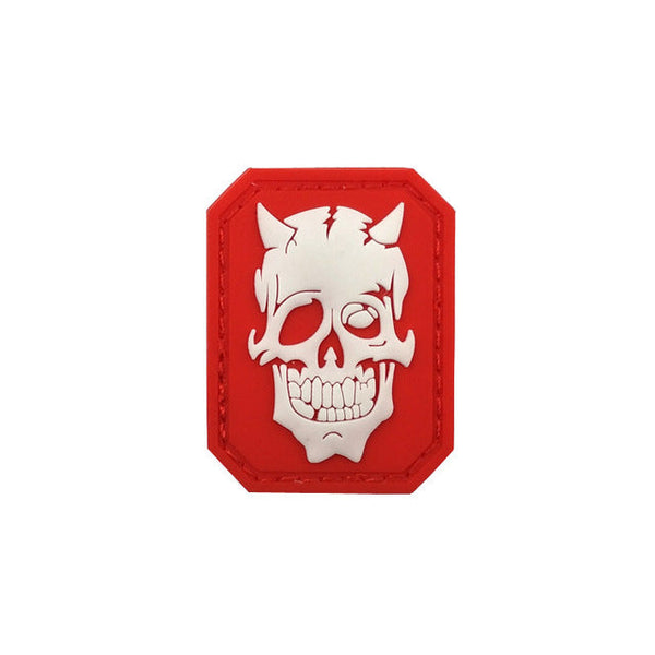 Skull Devil 'Night Luminous Skull Red' PVC Rubber Velcro Patch