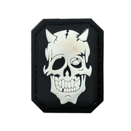 Skull Devil 'Night Luminous Skull Black' PVC Rubber Velcro Patch