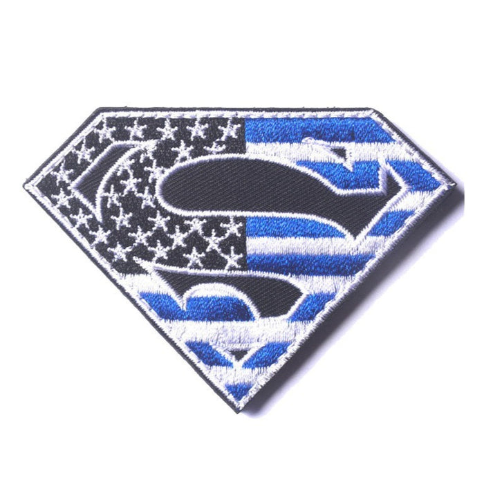 Superman Logo 'American Flag 4.0' Embroidered Velcro Patch