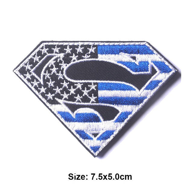 Superman Logo 'American Flag 4.0' Embroidered Velcro Patch